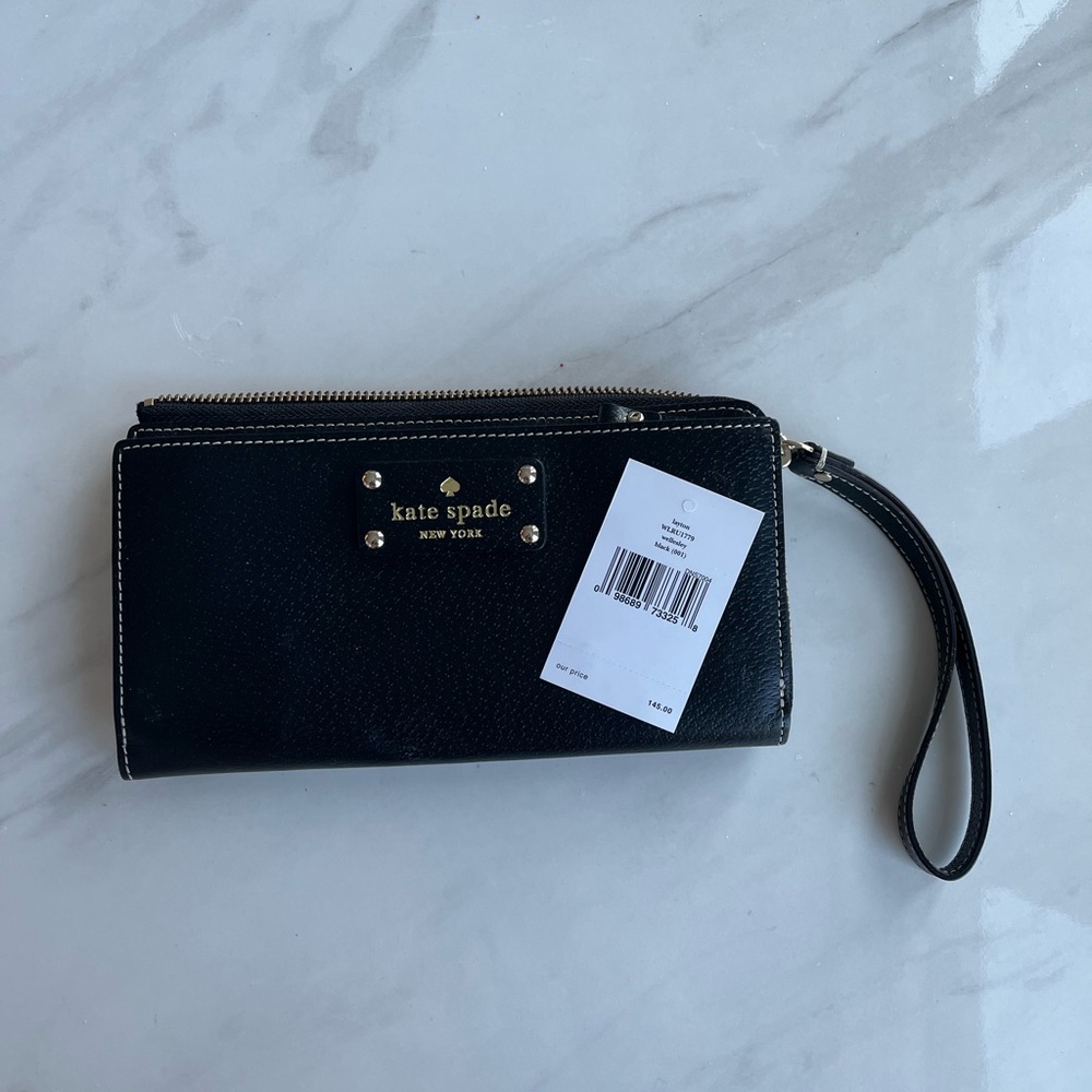 Kate Spade Layton Black Leather wristlet